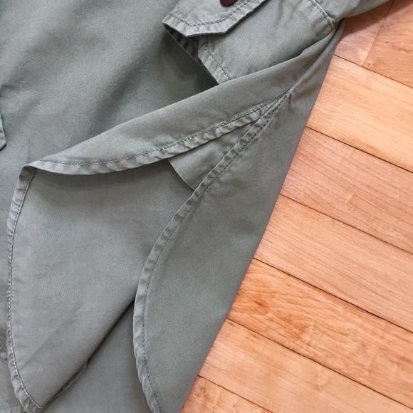 army green 100% cotton button down shirt S - Picture 4 of 4